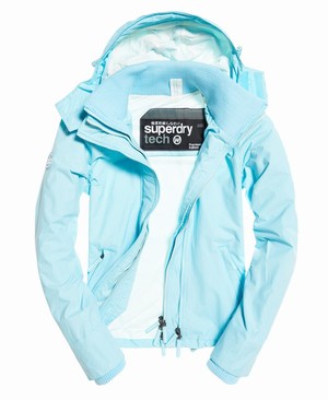 Superdry Technical Hooded Pop Cipzár SD-Windcheater Női Kabát Kék | QZDNA1482